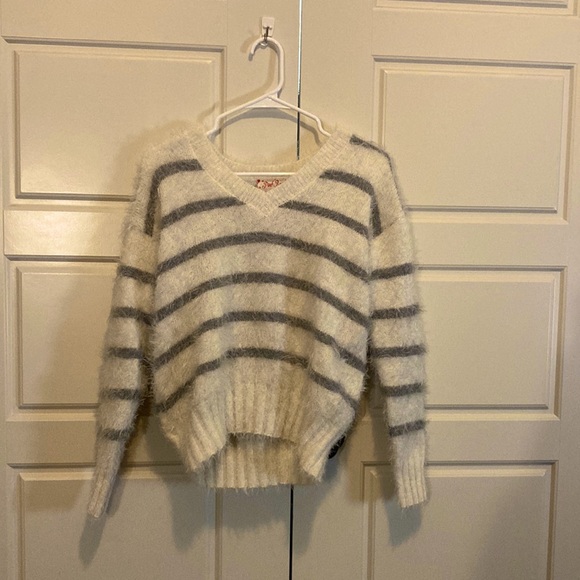 Pink Rose striped knit sweater (S) - Picture 1 of 3